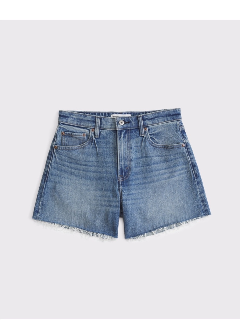 Abercrombie & Fitch The Dad Short Medium Blue High-Rise Curve Love Denim